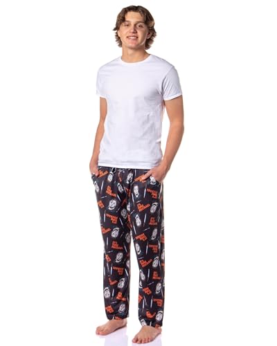 Halloween Men's It's Time Michael Myers knife Mask Horror Sleep Lounge Pajama Pants2