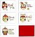 Paper Frenzy Christmas Owls Holiday Thank You Note Cards and Envelopes - 25 pack