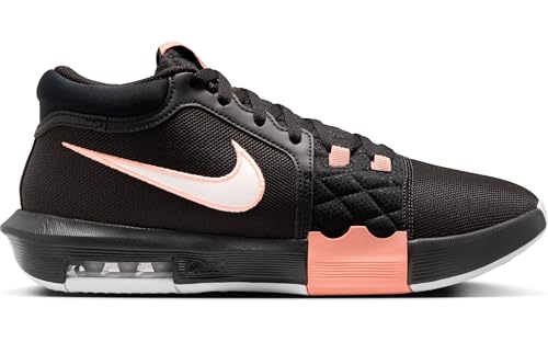 Image of Nike Lebron Witness VIII Basketball Shoes (HQ2139-001, Black /Apricot Agate /White) Size 5.5