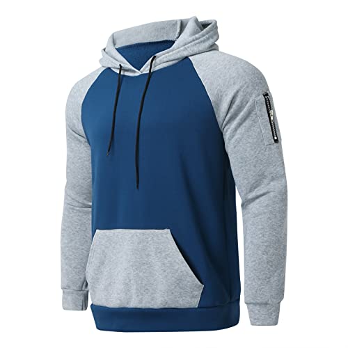 Sweat à capuche patchwork homme manches longues sweat-shirt décontracté