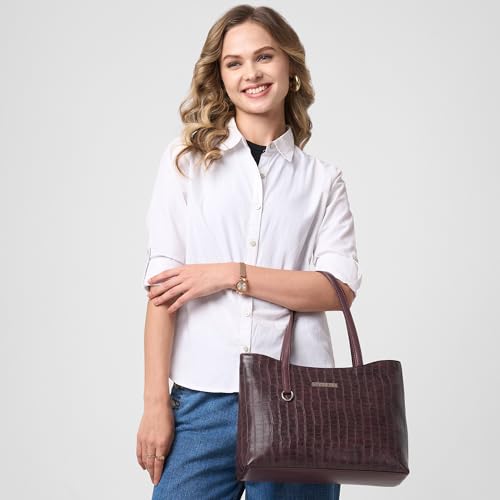 Image of Caprese Tessa Tote Medium Bag for Women | Stylish, Durable, Multi-Compartment Design for Work, Travel, Shopping | Large Capacity, Comfortable Straps, Ideal for Tab & Essentials