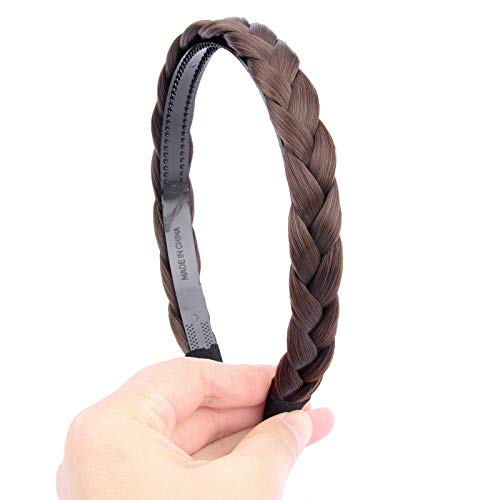 Gledola Braided Headband With Teeth Braids Hairband With Tooth Synthetic Hair Band Plaited Hairband For Women (Chestnut) - Image 2