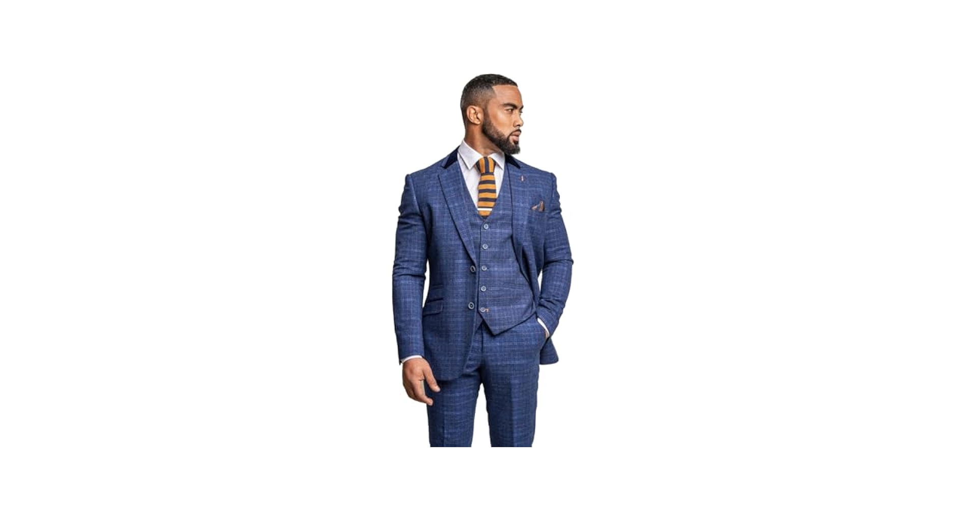 Mens Tweed Check Vest Slim Fit Retro Sold Separately Set in
