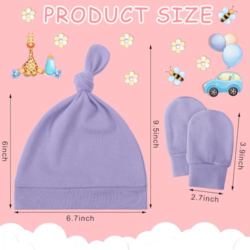 Image of Toulite 10 Set Newborn Baby Socks Hat and Mittens Soft Ankle Sock Newborn Beanie Mitten for Boys Girls 0-6 Month Infant