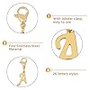 SUPERFINDINGS 26 Pcs Lettres en Acier Inoxydable Pendentif Charms Lettre Dorée A à Z Homard Griffe Fermoirs Charmes Mini Alphabet Bracelet Collier Pendentifs #4