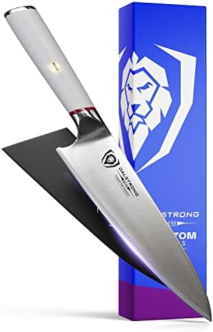 Dalstrong Chef Knife - 8 inch - Phantom Series - Japanese High-Carbon AUS8 Steel Kitchen Knife - White G10 Handle - Cooking Knife - w/Sheath - Thumbnail 4
