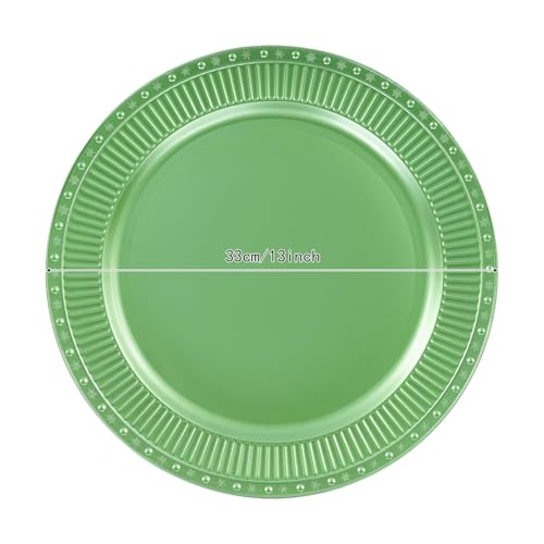 100 Platos Cargadores Redondos Dorados de Plástico 13 in miniatura 7
