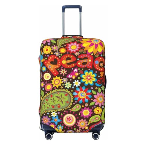 Anticsao Housse de bagage hippie Peace Love, lavable, tendance, anti-rayures, taille L, 1