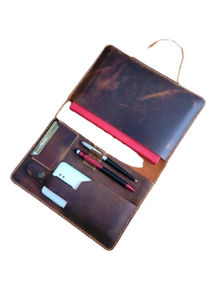 Hakiki Crazy Dana Derisi El Dikişli Tablet Organizer Çanta, Bordo, 13 İnç Tablet için İdeal, Toplantı ve Seyahat Düzenleyici (Dana Derisi Carzy Bordo, Özel Ölçülere Göre vereceğiniz Sipa)