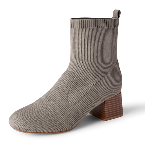 Amazon Essentials Botines Elásticos De Punto Mujer, Gris Topo, 38 EU