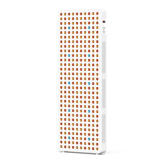 BONTANNY Red Light Therapy Full Body Panel, 480/630/660/810/830/850/1060nm 7 Wavelengths Blue Red Near Infrared Light Device with 300 Dual Chip Clinical Grade LEDs, Remote Control, Timer, BO-1500