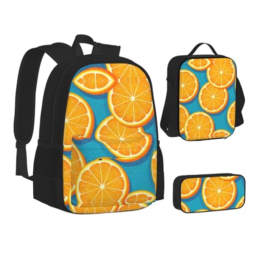 Sac à dos WURTON ensemble 3 en 1 imprimé orange résistant pour protéger vos repas - 2