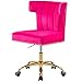 SEPNINE - Sedia ergonomica in velluto, con ruote, girevole a 360°, altezza regolabile, con ruote, colore: fucsia