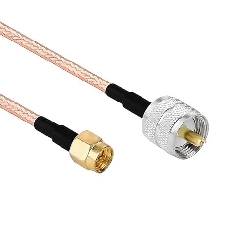 RG400 �����P�[�u�� SO239 PL259 UHF �I�X - SMA �I�X���X�A�_�v�^�ᑹ�� 50 �I�[�� R*/F �����P�[�u��(UHFM-SMAM-RG400,0.1m)