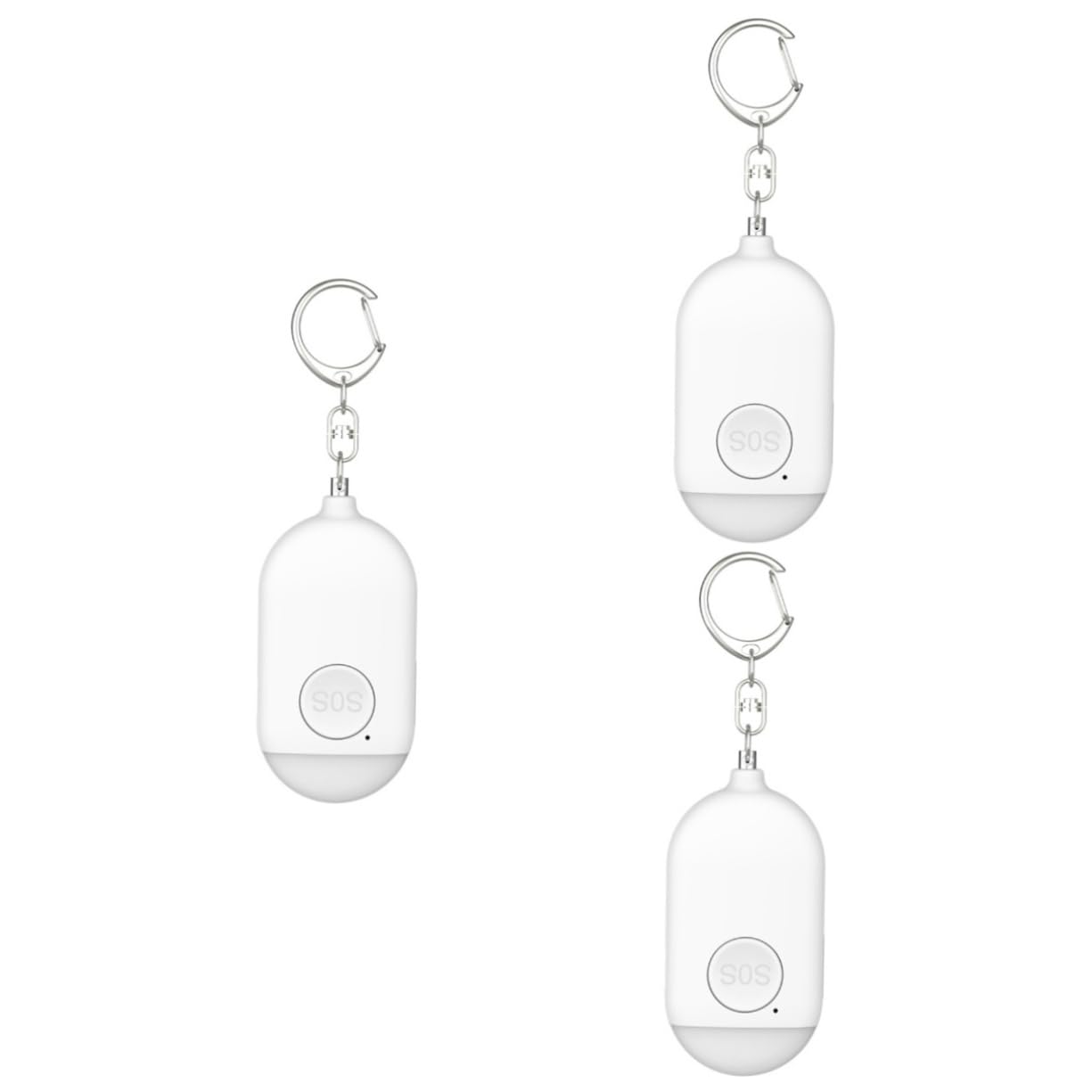 Gadpiparty 3pièces Alarme De Sécurité Dispositif Compact Et pour Joggeurs Et Personnes Seules Blanc