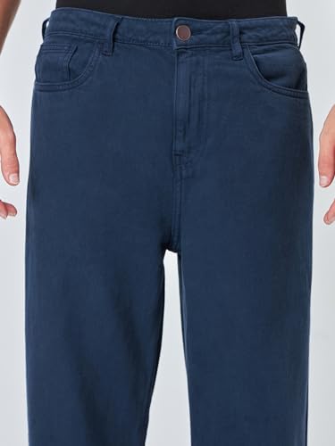 Image of Bewakoof Men's Solid Super Baggy Fit Cotton Jeans