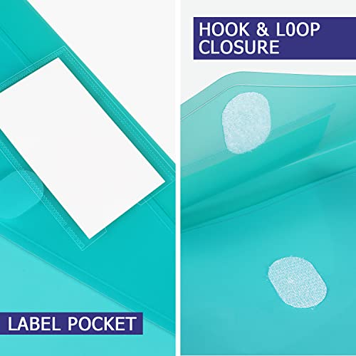 Tamaki 8 Pack Plastic Envelopes Poly Envelope Folder Clear Plastic Reusable Folders With Hook & Loop Closure, Letter Size/A4 Size, For School And Office Supplies, In 8 Assorted Colors #TOP3