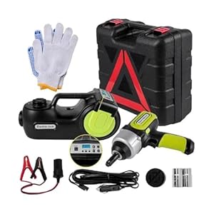 Kit De Gato Eléctrico para Coche, 5 Toneladas, 12v, Llave De Impacto, Gato Hidráulico Portátil con Luz Led, Herramienta De Reparación De Automóviles De Elevación De Neumáticos De 13,5-36 Cm