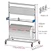 2 In 1 Wrapping Paper Cutter with 2 Brake Wheels And 5 Hook, Commercial Warehouse Packaging Dispenser for Bubble Film / Pearl Cotton/ Kraft Papers / Non Woven Fabric, Load - 50kg(For Within 63 In Wide