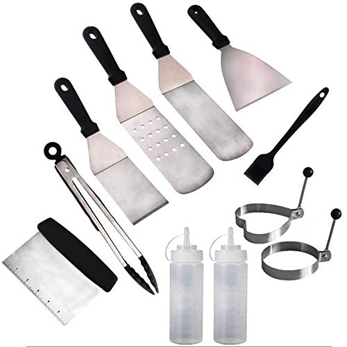 Beunyow Grillwender and Pfannenwender Set, Spatel Schaber Grillzange aus Edelstahl, Grillhocker (12 Stück) Cover