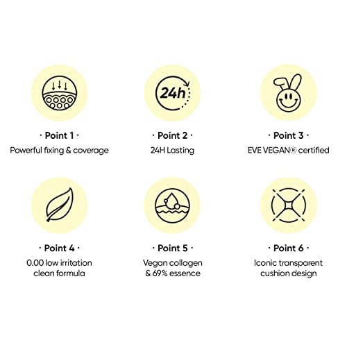 Amuse Meta Fixing Vegan Cushion 02 Nude Foundation Compact Sheer Natural To High Coverage Flawless 24-Hour Lasting Look With Collagen Spf 45 Pa++ #TOP4