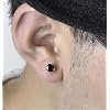 Mens Black Earrings Black Onyx studs 925 Sterling Silver Black earrings for Men Women Medium mens studs Round Mens Stud Earrings 7mm Mens Jewelry Faceted Studs