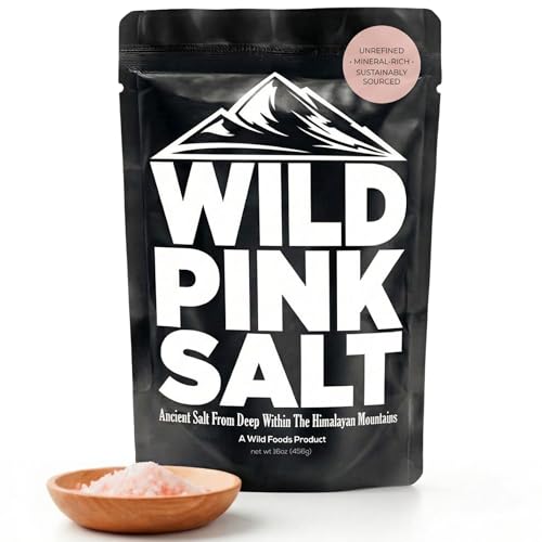 Wild Foods Organic Pink Himalayan Salt, Fine Ground for Table and Cooking, 16 oz | 100% Real, Pure, Unrefined | Pink Himalayan Sea Salt with 80+ Minerals & Electrolytes, Small Batch, Ethically Sourced