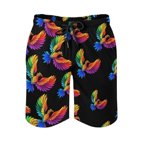 Phoenixes-Bird Mens Swim Trunks Quick Dry Board Shorts Beach Swimwear Bathing Suits2
