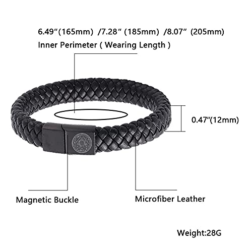 Religious Bible The Seals of Seven Archangels Amulet Leather Bracelet, Protection 7 Angels Prayer Talisman Bangle Cool Christian Jewelry for Men Women2