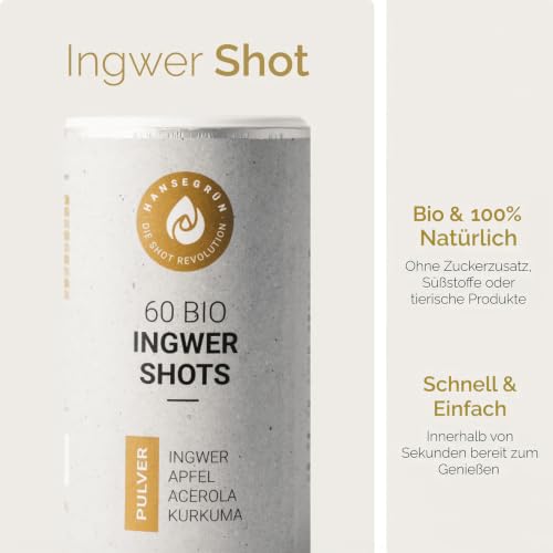 Hansegrün Bio Ingwer Kurkuma Shots (60 Stk.) - Veganes Superfood-Pulver – Ansicht 3