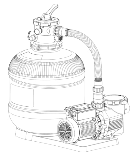 AQUASTRONG 20in Sand Filter Pump for Above Ground Pool, 2 HP, 5186 GPH Dual Speed Pool Pumps Above Ground for Pools Up to 21000 GAL, Pool Filter With 6-Way Valve, Improved Circulation and Filtration