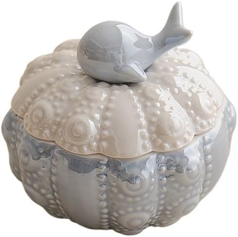 Ceramic Little Whale Jewelry Box Storage Jar For Rings, Necklaces Desktop Ornaments(Orange color)