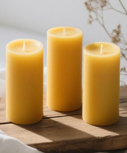 Natural Beeswax Candles 3 Packs, 105 Hours Burn Time Total,