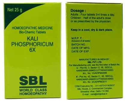 Shophomeo® SBL Kali Phosphoricum 6X Tabs (Dietary Supplement) | 25 Grams X 2 Bottle (B0BSNK8W5R) Amazon Price History, Amazon Price Tracker