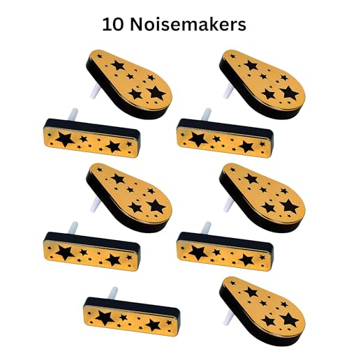 Beistle Black & Gold Metallic Noisemakers – 10 Pack, Handheld Plastic Party Noise Makers, New Year’s Eve Countdown Accessories, Celebration Sound Effects, Event Party Supplies, Festive Clackers by Beistle - Used condition - Image 4