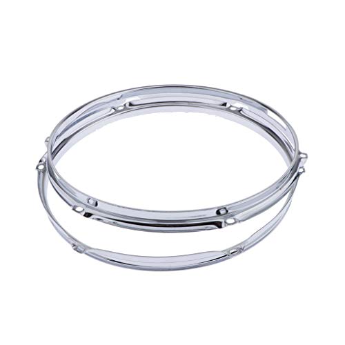 F Fityle Heavy Duty Aros para Redoblante de 13 Pulgadas con 6 Pernos, Grosor 1.5Mm (Paquete de 2) Plata miniatura 1