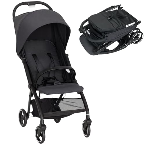 AIYAPLAY Silla de Paseo Ligera, Carrito para Bebé Plegable, Respaldo Reclinable, Reposapiés Ajustable, Capota, Cesta, Arnés de 5 Puntos, Carga Máxima 15 kg, Gris Oscuro AIYAPLAY Silla de Paseo Ligera, Carrito para Bebé Plegable, Respaldo Reclinable, Reposapiés Ajustable, Capota, Cesta, Arnés de 5 Puntos, Carga Máxima 15 kg, Gris Oscuro