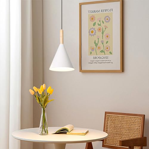 Lámpara colgante de comedor con diseño de embudo macarrón para mesas modernas 4