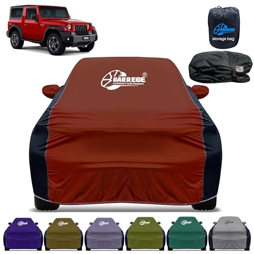 Image of Hypora Multicolor Car Cover for Thar All-Weather & Scratch Protection with Mirror & Antenna Pockets | Washable Fabric | Custom Fit | We Send Any Color Shown in Photos