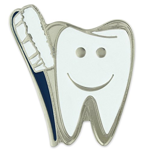 PinMart Dental Tooth with Brush Dentist Enamel Lapel Pin