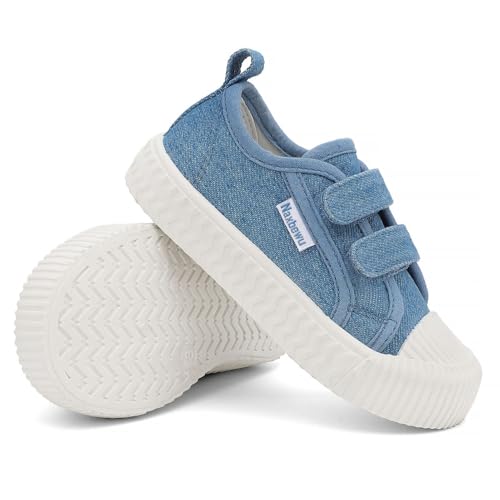 Toddler Boys & Girls Sneaker Adjustable Slip On Canvas Hook and Loops Walking Shoes,Size 5-122