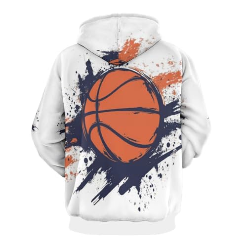 Sweat à capuche basketball au design graffiti 3D de qualité - 4