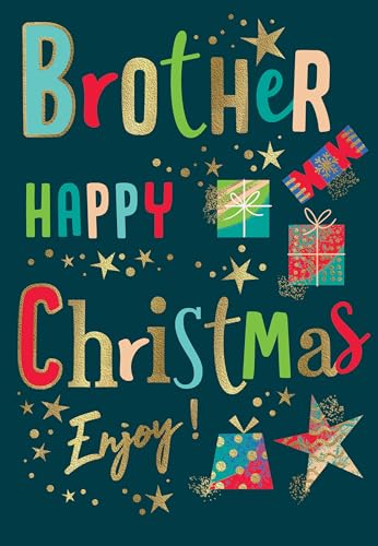 Avant Garde Studios Modern Christmas Card Brother teal - 9 x 6 inches - Piccadilly Greetings