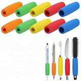 10 Stück Schaumstoff Griffverdickung für Stift Besteck und Werkzeuge-5 Größen,Zuschneidbar-Schaumstoff Adaptive Utensilien Dickung Griffschläuche für Senioren,Menschen mit Behinderung,Arthritis
