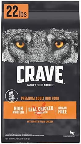 CRAVE Grain Free Adult Dry Dog Food with Protein from Chicken, 22 lb. Bag