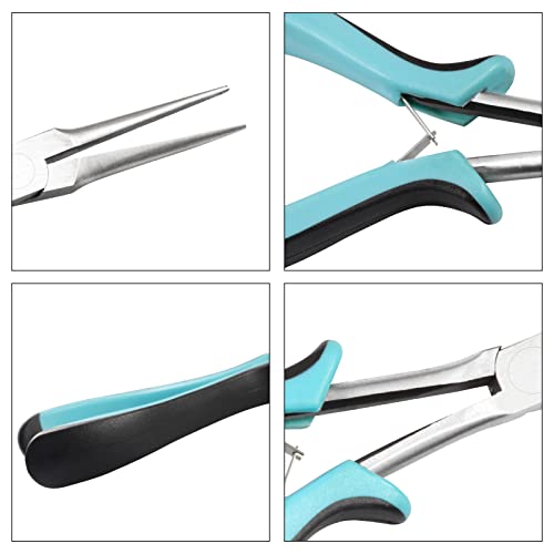 Image of Mini Long Reach Needle Nose Pliers 7 Inches Long Nose Pliers Wire Handicraft Repair Tool for Jewelry Making Bending Delicate Difficult-to-Reach Pieces