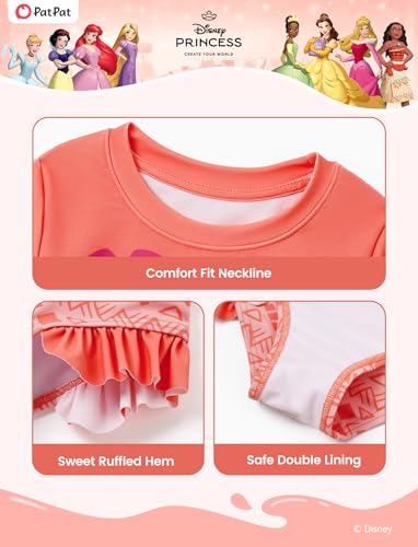 Image of Disney Frozen Elsa Stitch Marvel Toddler Girl Two Piece Long Sleeve UPF50+ Swimsuit Rashguard Sets Bathing Suit