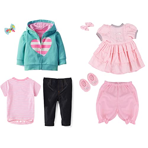 WOOROY Reborn Baby Doll Clothes 18 Inch for 17-19 Inch Reborn Doll Girl 2 Pack Pink&Green Reborn Baby Dolls Outfits Reborn Baby Clothing Baby Sets WOOROY Reborn Baby Doll Clothes 18 Inch for 17-19 Inch Reborn Doll Girl 2 Pack Pink&Green Reborn Baby Dolls Outfits Reborn Baby Clothing Baby Sets