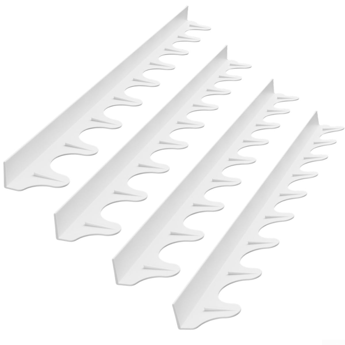 Silicone Stove Gap Covers 4 Pack to Protect Your Kitchen Space from Messes, Easy to Maintain and Clean (White)