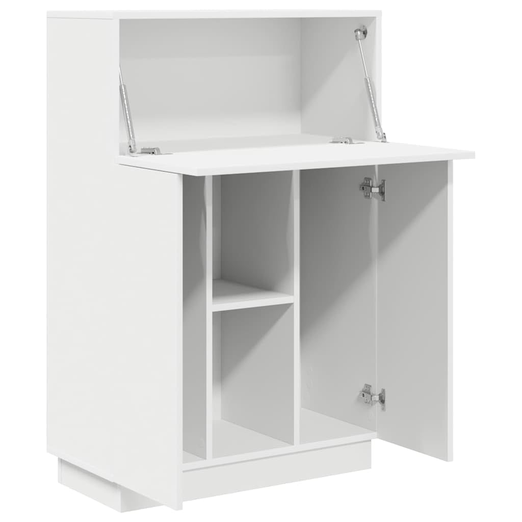 Scrivania moderna con anta, in legno, 71,5 x 31,5 x 106,5 cm, compatta, con ripiano, ideale per casa, studenti, postazione di lavoro organizzata e salvaspazio